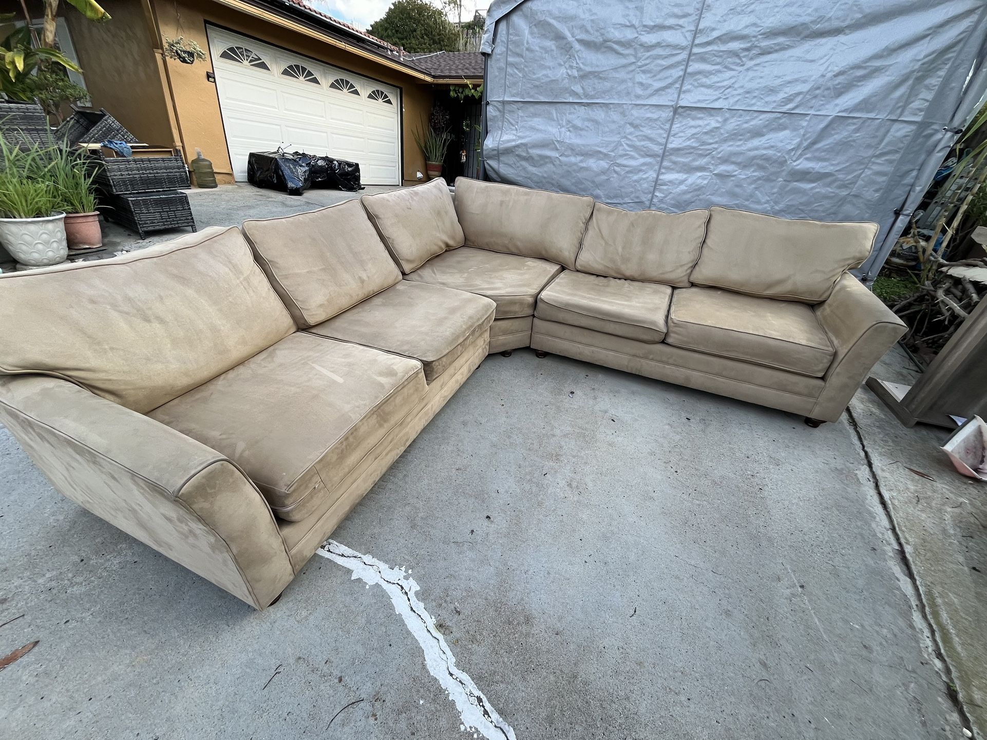 Large Tan Sectional Sofa – Clean, Comfortable, $250 OBO