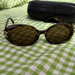 Chanel Irregular Frame Side Logo Sunglasses For Women Brown