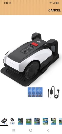 ECOVACS Goat O1000 RTK Care Robot Lawn Mower, RTK Navigation, 1/4 Acre
Wire-Free, Auto Mapping, Smart Multi-Zone Management, 62dB Quiet, App Control, 