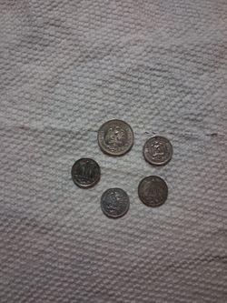 Silver coins from the eighteen hundreds from mexico