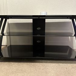 Black Tempered Glass TV Stand