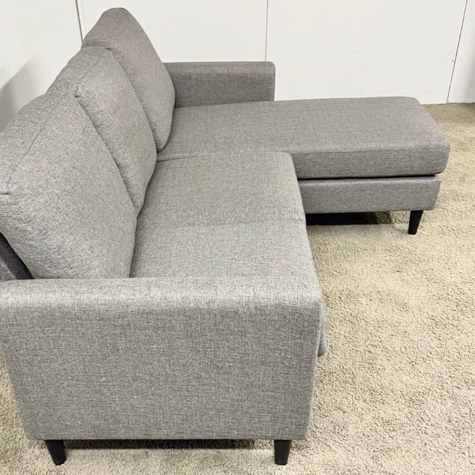 Gray Mid Century Modern 82” Sectional Sofa