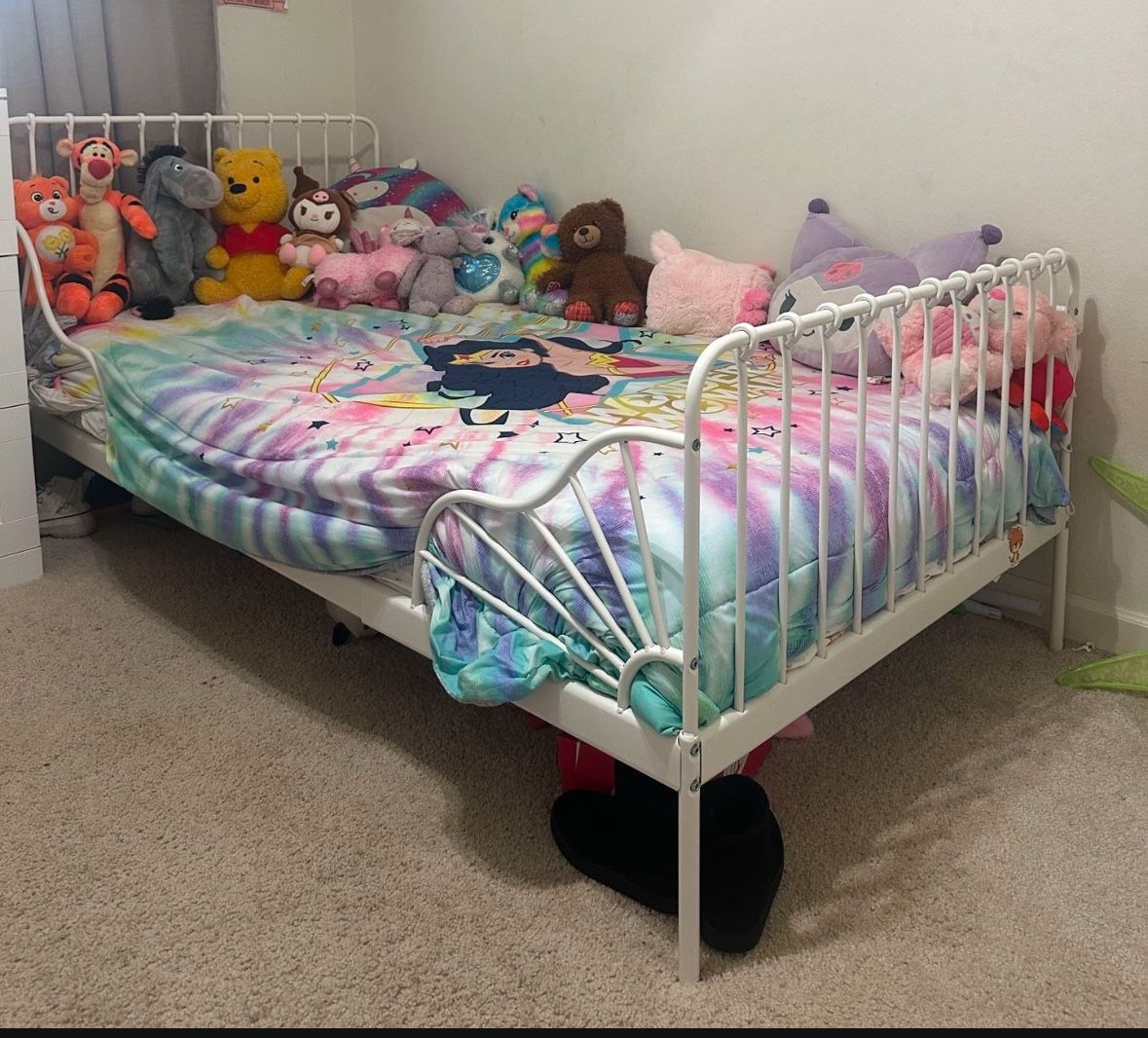 Ext Bed Frame White For Toddler Bed Or Twin