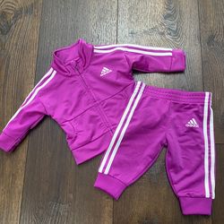 Girls purple Adidas Jacket And Pants Size 0/3 Months #2