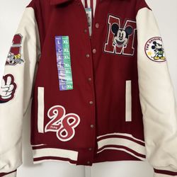 Disney Mickey varsity jacket Red New