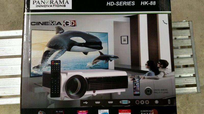 4K - 3D Ready Projector W/ 72" Screen - NEW - Panorama Innovations HK88