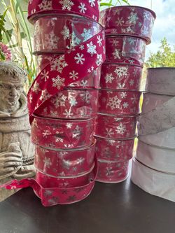 Christmas Snowflake Wired Ribbon Lot
