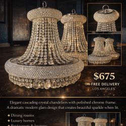 LUXURY CRYSTAL CHANDELIERS  SET | FREE DELIVERY 