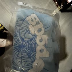 blue rinestone sp5der hoodie