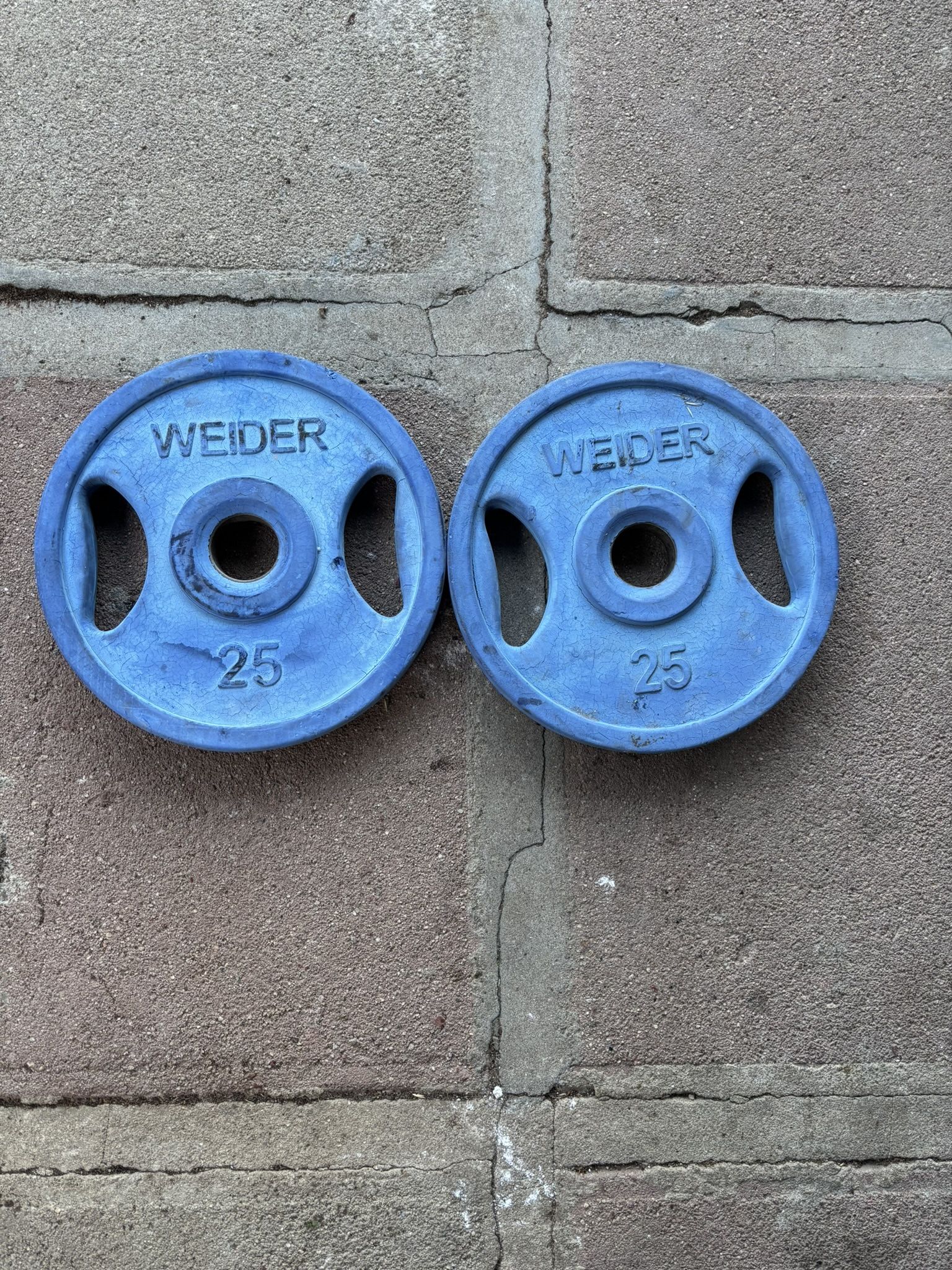 Olympic Weight Plates 25lbs Pair Set Weider