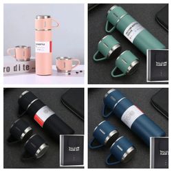 4 Piece Stainless Steel Bottle And Cup Set