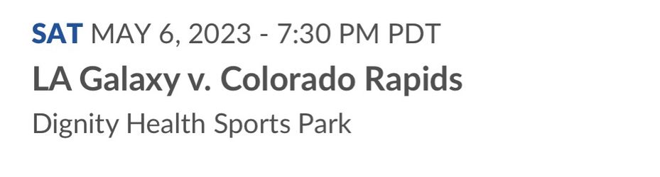 Galaxy Tickets May 6