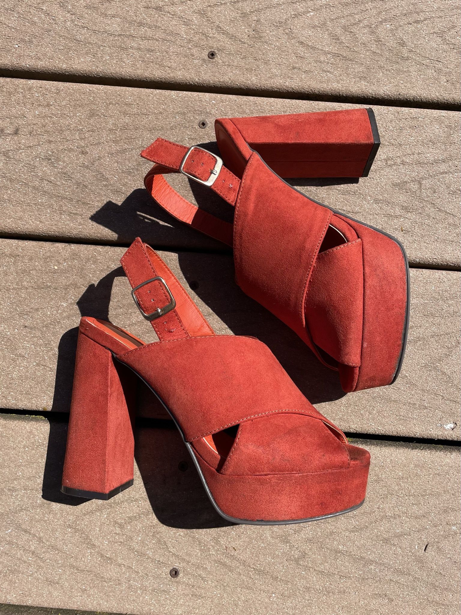 Red Platform Heels