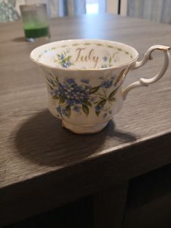 vintage Royal Albert "July" Flower of the Month Teacup and Saucer