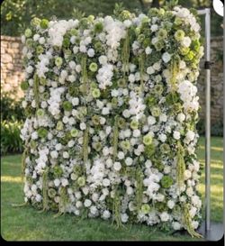Sage Green Flower Wall R.e.n.t.a.l