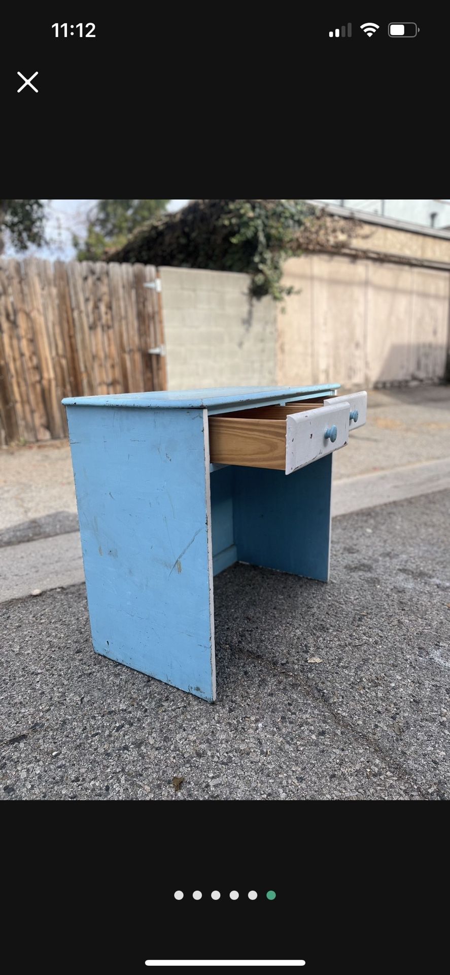 Small sky, blue secretary desk