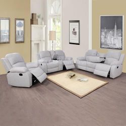 Gray  Reclining Couch 3-Pc Set — Sofa • Loveseat • Chair
