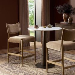 Counter Stool Chair - Brown Velvet - New In Open Box 