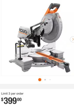 RIDGID 15 Amp Corded 12 in. Dual Bevel Sliding Miter Saw with 70 Deg. Miter Capacity and LED Cut Line Indicator