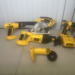 Lot Of DEWALT DW938 18V, DEWALT DW908, DEWALT DW390, DEWALT DC720, DEWALT DW995 . No batteries and one charger. All works   Used in good condition wit