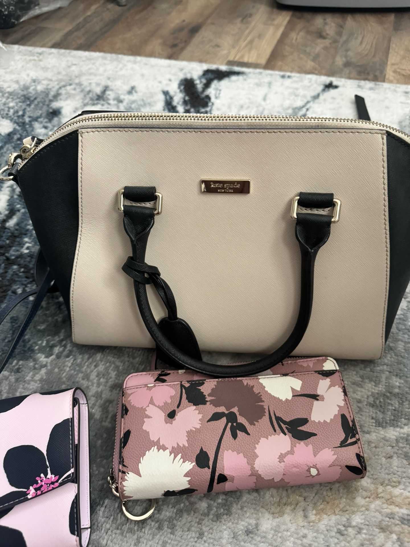 All authentic Bundle Kate Spade satchel like new wear once during my vacation , Kate spade wallet purse with floral patter-never used no sign of usag
