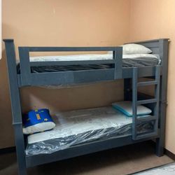 Bunk Bed Twin Over Twin TWO Mattresses Include