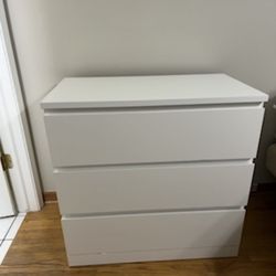 White 3 Drawer Dresser 