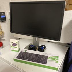 Computer Monitor , Keyboard, And Mouse 
