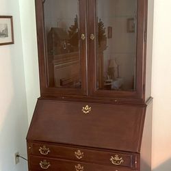 Secretary Desk With Glass Bookshelf by DREXEL 
