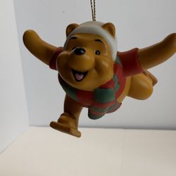 Disney Winnie the Pooh Christmas Ornament Skating Bear w/ Box Vintage