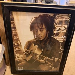 Bob Marley Playing Guitar Reggae Icon Legend Nicely, Framed Poster 