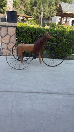 Antique Wooden Peddle Horse Made In France