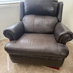 100% real leather brown chair 