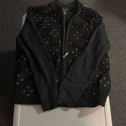 Black Studded Jacket/Cardigan – Edgy & Stylish