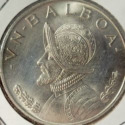 1966 Panama One Balboa, a silver coin minted by the Republic of Panama