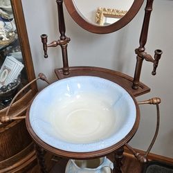 Antique Water Basin with Stand and Pitcher