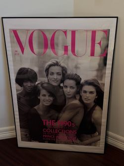 British Vogue January 1990 Supermodels Framed Print