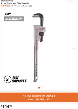 Milwaukee 24in. Aluminum Pipe Wrench