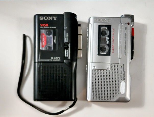 Sony Microcassette Corder M-455 & Sony Cassette Corder M-677V In Working Conditon
