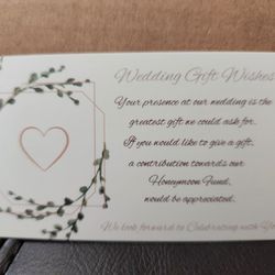 50 Invitation Inserts- Wedding Gift Request