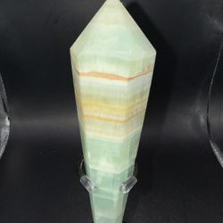 Caribbean Calcite UV Reactive Tower – 6” Polished Crystal Point – 230g