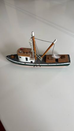 Hand Painted Wood San Francisco Fishing Boat Toy