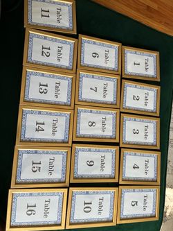Gold Table Numbers