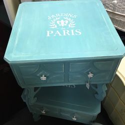 End Tables , Teal, Matching,  Old .great Detail. Ghent 