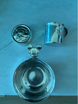 Children’s Silver bowl, cup and tooth box