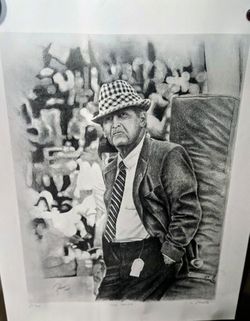 Paul "Bear Bryant 18x24 Original Limited "Pencilman" sketch (31 out of 100)