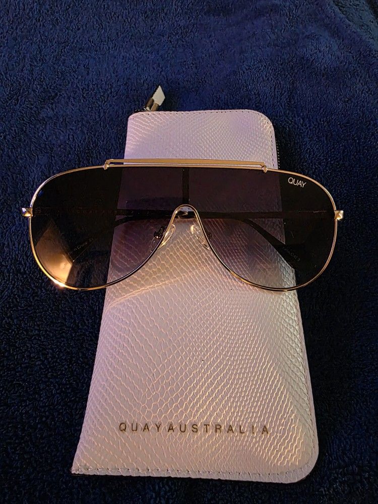 Quay Gold Frame Sunglasses
