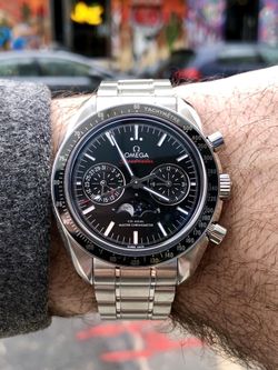 Omega Speed Master Full Set Moonphase Stainless Steel Box Card Buy Sale Trade Rolex Gold 24k Silver Scrap Coins