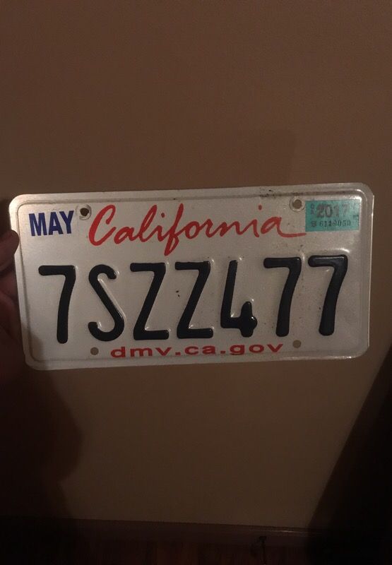 California plate for art or display only