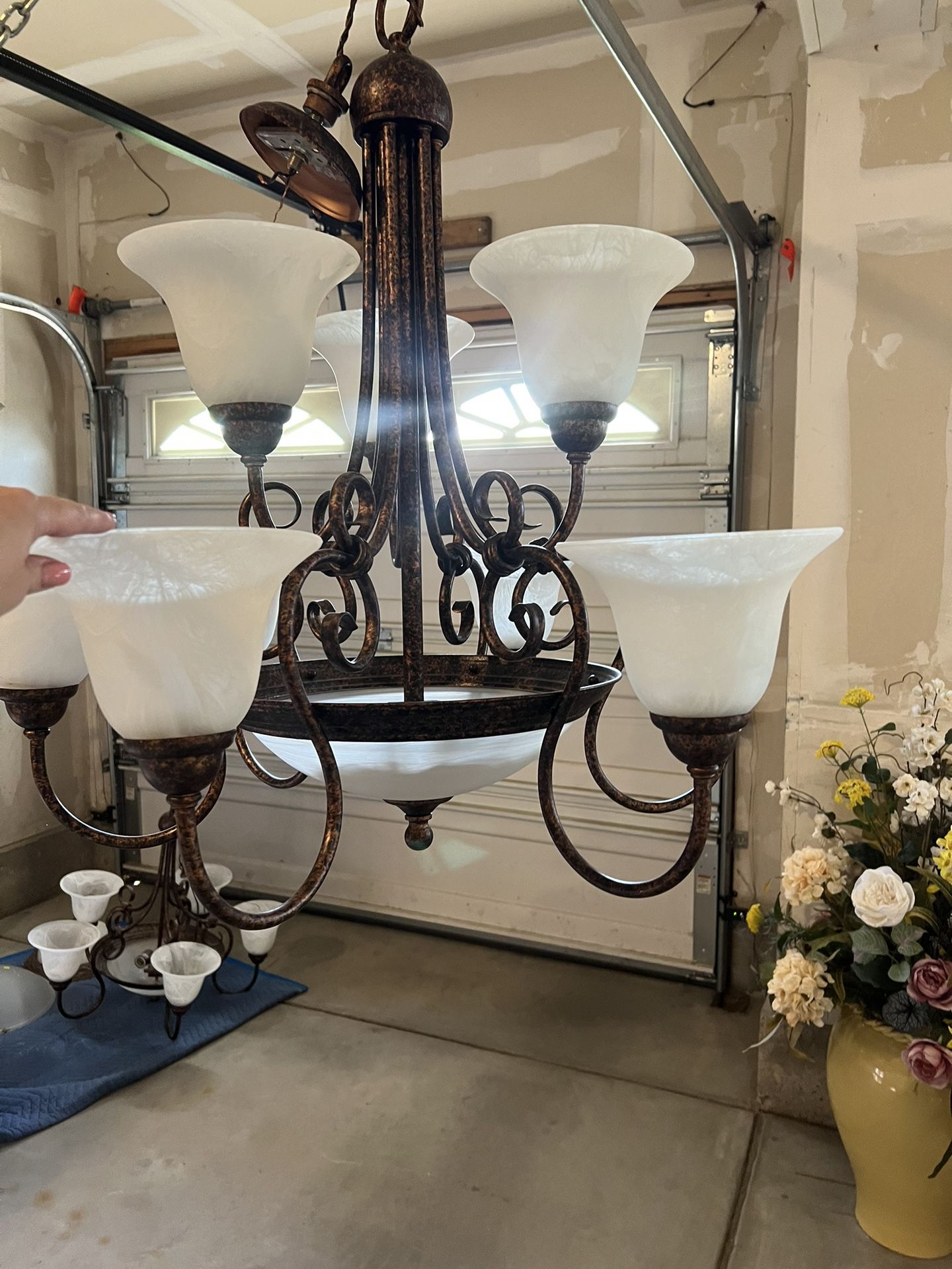Chandeliers (multiple), Bronze Color